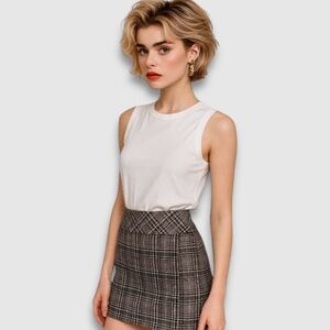 ARDENE Low rise plaid mini skirt M